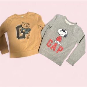 GAP Kids Tan and Gray Character Sweatshirts